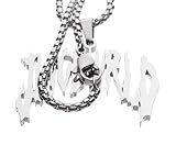 Ridetoxjx Wd - Collar de cadena con colgante de rapero hip hop (plateado)