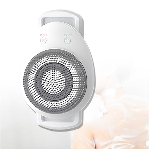 Spazzola elettrica da Parete per la Schiena, Ideale per la Doccia, per spazzolare a Secco Il Corpo Durante Il Bagno, con Spia Luminosa, Spazzola Rotante Automatica a 360°, 3 veloci