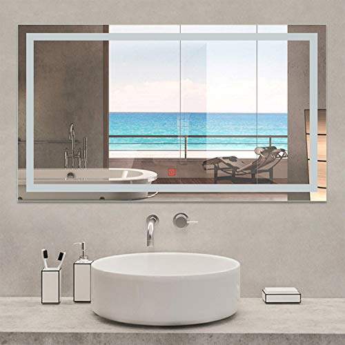 Xinyang 1200x700 Large Illuminated Led Bathroom Mirror with Demister Pad [IP44 Rated] Rectangular Backlit Wall Mounted,Touch Sensor Switch