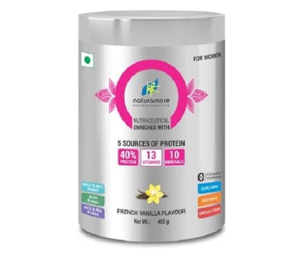 Netsurf Naturamore For Women French Vanilla Flavour | 40% Protein From 5 Sources I 23 Vital Nutrients | 400gm (B0D94H33B2) Amazon Price History, Amazon Price Tracker