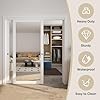 JUBEST 72" x 80" Mirror Closet Door, Preassembled One Side Mirror Door with Hardware Kit & Matching Fascia, Solid Wood Frame with Water-Proof PVC Surface, Easy to Install, White