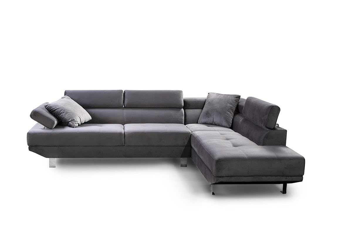 S & S Saldos y Stocks Sofa Rinconera Chaise Longue Executive 262cm Gris, Chaise Izquierdo