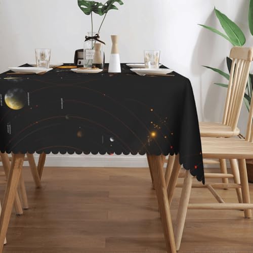 Nappe réutilisable anti-graisse et lavable motif système solaire en polyester