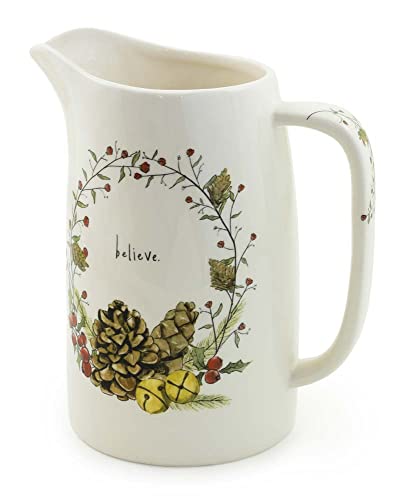 Boston International Jarra de cerámica para bebidas, 5,5 tazas, piñas y campanas