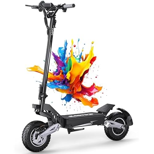 T10 Electric Scooter for Adults, 48V 18AH Battery Up to 46 Miles Long Range & Powerful Motor, 31 MPH Max Speed, 11 Inch All-Terrain Tires Folding Commuter E Scooter with Dual Suspension & LCD Display