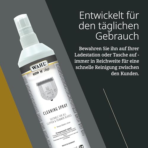 Wahl Cleaning Spray - Reinigungsspray - Für alle Clipper- und Trimmerklingen - Für Haltbarkeit und Pflege - 250 ml