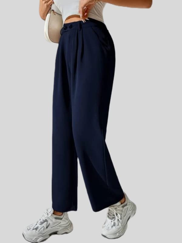 Image of Elendra Women Cotton - Trousers Pant Wide Leg