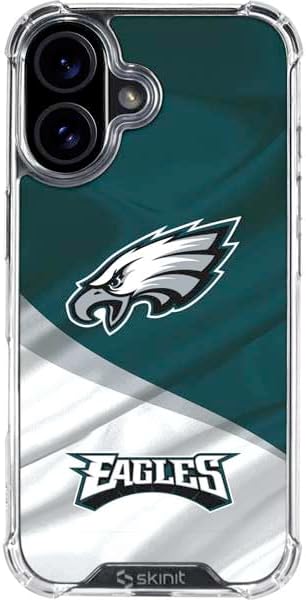Skinit Clear Phone Case Compatible with iPhone 16 - Officially Licensed NFL Philadelphia Eagles Vintage Design