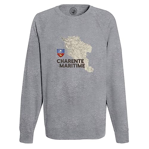 Sweat Homme Gris Charente-Maritime 17 Cadeau Idéal Carte La Rochelle