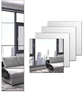 FOROREH Lot De 4 Miroirs Mural En Plexiglas Acrylique 30 X 30cm - Sans Cadre - Miroir Adhesif Mural Grand Miroir De Maquillage Miroir Mural Pour Murs à Domicile, Entraînement, Salle De