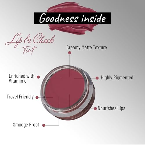 Image of Seven Seas Lips & Cheek Tint | Matte Natural Blush for Women | Lip Tint with Vitamin E | Nourishing Cheek Tint (Crescent Red)