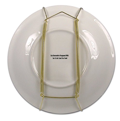 Image of Creative Hobbies Deluxe Plate Display Hangers - Spring Style for 5 -14 Inch Plates - Gold Wire with Hooks & Nails | Pack of 6 (Various)