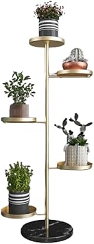 5-Tier Metal Plant Stand, 46 Inch Tall Corner Indoor Plant Stand with 5 Tray, Small Metal Plant Flower Stand Outdoor for Patio Garden Balcony Living Room