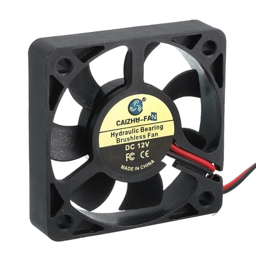sourcing map 3D Printer 5010 Cooling Fan, 12V 4928RPM 50 x 50 x 10 mm Hydraulic Bearing XH2.54 Extruder Cooling Fan with