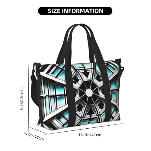 Large Duffel Bag for Men Women, Cute Carry On Tote for Travel, Gym, Weekend Use, Printed Octagon Building, 19.7" x 10.2" x 13.3"4