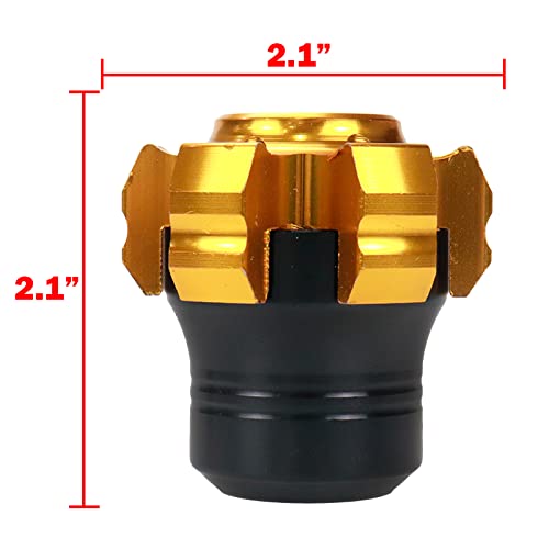 Modengzhe 2 Pcs 6-Hole Aluminum Motorcycle Frame Slider Wheel Crash Protector Motorbike Falling Protection Front Fork Cup Moped Scooters Accessories (Black & Yellow) #TOP2