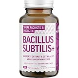 Bacillus Subtilis Spore Based Probiotic — High Potency Strain with Prebiotic for Balanced Belly | Daily Gut Health & Microbiome Support for Family | 6 Billion CFU Per Day | 90 Vegetarian Capsules