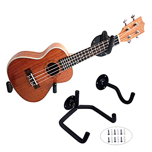 Milisten 4 Pçs O Suporte Para Guitarra Horizontal Ukulele Elétrico Seu Suporte De Metal Preto Parede
