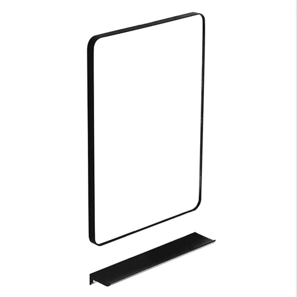 Miroir en verre à coin arrondi MU et cadre métallique suspendu