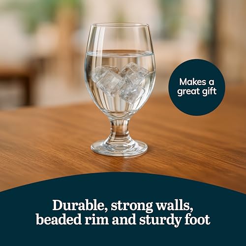 Image of Libbey 14 Oz Perception Banquet Goblet Glasses, Elegant Iced Tea Stemware Glasses, Versatile Goblets Glassware Set of 12 for Cocktails, Wines and More