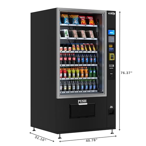 KoolMore KM-VMR-40-B Snack Vending Machine Bill Acceptor in Black, 60 Slots/Refrigerated - Thumbnail 4