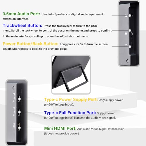 Image of GeeekPi 18.5 inch Portable Monitor 1920x1080 IPS Touchscreen 120HZ 1080P Touch Display with HDMI USB-C, Built-in Speakers, Kickstand VESA for Xbox PS4 /5 Laptop Mac PC