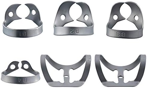 6Pcs Dental Rubber Dam Clamps Brinker Tissue Retractors Universal Bicuspids Premolar Hygienic Endodontics