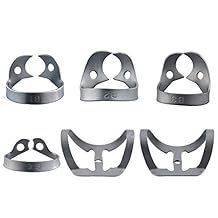 6Pcs Dental Rubber Dam Clamps Brinker Tissue Retractors Universal Bicuspids Premolar Hygienic Endodontics