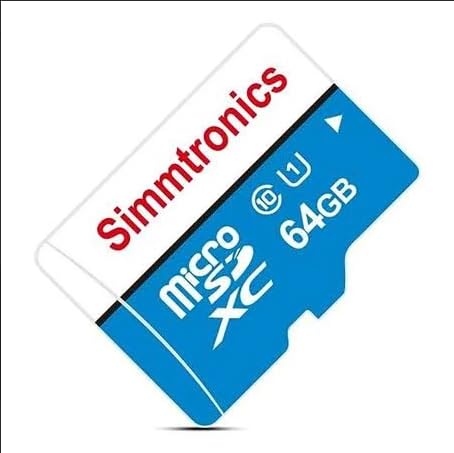 Image of Simmtronics 64GB microSDXC Memory Card, Class 10, 100 MB /s, Speed with High Performance of Data Transfer, for Better Photos & Full HD Video for Smartphone's, Tablet, Digital Camera, 5 Yrs Warranty.