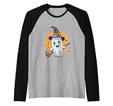 Boujee Boo-Jee de Halloween con un lindo fantasma del espeluznante Camiseta Manga Raglan