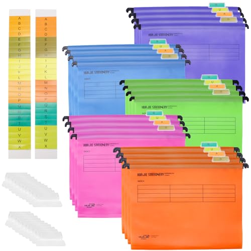 Tbintul 20 Piezas A4 Carpetas Colgantes,Archivos de Suspensión con Pestañas e Insertos de Tarjetas,Archivo Carpetas Colgantes Polipropileno,Archivadores Colgantes para Escuela Hogar Trabajo Oficina
