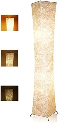 LEONC 52" Creative Floor Lamp Softlighting Home Design Minimalist Modern Floor Lamp with Fabric Shade & 2 Bulbs for Bedroom Living Room Warm Atmosphere (Size Linen Fabric: 10 x 10 x 52 inch)
