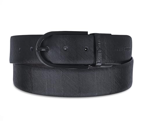 Image of LOUIS STITCH Men's Reversible Italian Leather belt for men 1.25 inch (35mm) Waist Strap Black Brown Belt (BEPLNJ)