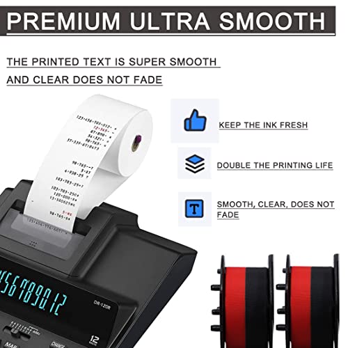 2 Pack Replacement For Porelon 11216 Universal Twin Spool Calculator Ribbon Universal Gr24Br Compatible With Sharp El-1197Piii Nukote Br80C Casio Fr-2650Tm Adding Machine Ribbons Universal (Black/Red) #TOP2