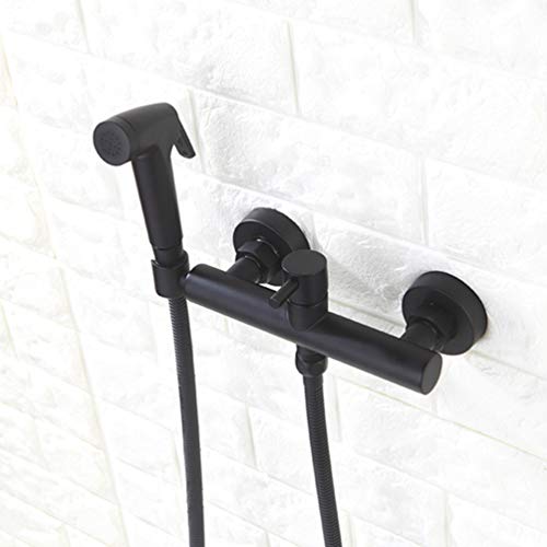Kit douchette WC noir mat eau chaude et froide avec mitigeur pour bidet