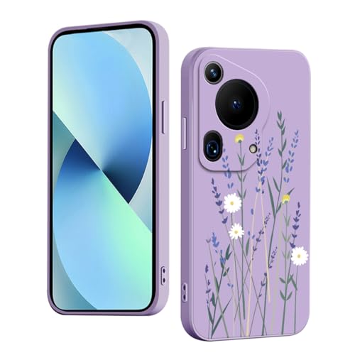 WOKEZ silikonfodral för Huawei Pura 70 Ultra - lila blommönster