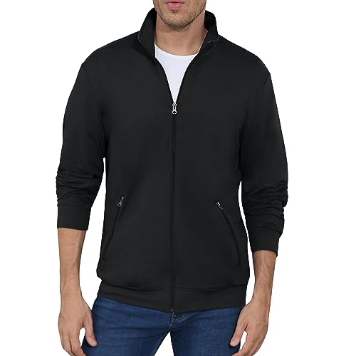 CTU Mens Sweatshirt Full Zip Active Stretchable Jacket Lightweight Long Sleeve Jacket - Image 3