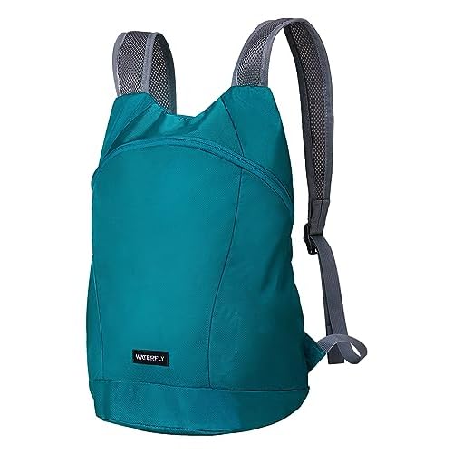WATERFLY Foldable Lightweight Hiking Backpack: 15L Packable Traveling Daypack Men Women Ultralight Thin Casual Day Pack Bag for Outdoor Sports Camping Beach Park (Green)