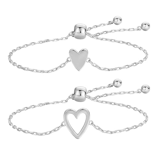 Image of Mother Daughter Bracelets Set for 2 Matching Heart Bracelets for Mother and Daughter to My Mom Bracelet Birthday Mothers Day Gifts for Mom Daughters