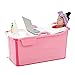 Vasca da Bagno Pieghevole, Secchio da Bagnetto Portatile con Coperchio per Bambini da 0 a 15 Anni Risparmio di Spazio, Ideale per Viaggi e Casa, 82x40x44cm (Colore : Rosa)