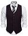 Produktbild COOFANDY Herren Weste Anzugweste V-Ausschnitt Ärmellose Sakko Blazer Western Weste Slim Fit Smoking Frack Herrenweste Herrenanzug Anzug Business Hochzeit Retro Elegant Vest, Weinrot, XL