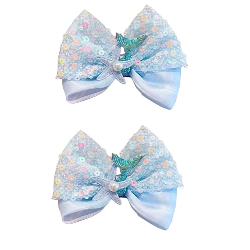Pinzas para cabello estilo sirena azul miniatura 1