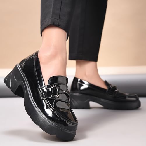 Image of JM LOOKS Women's Stylish Loafers Chunky Sole for Slip On Casual Shoes for Work & Office