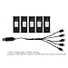 Lausixy 5Pcs Drone Lithium Battery, 3.7V 1800mAh RC Drone Lithium Battery for E88 E88PRO LsE525 E525 PRO, with 5 in 1 Charging Cable