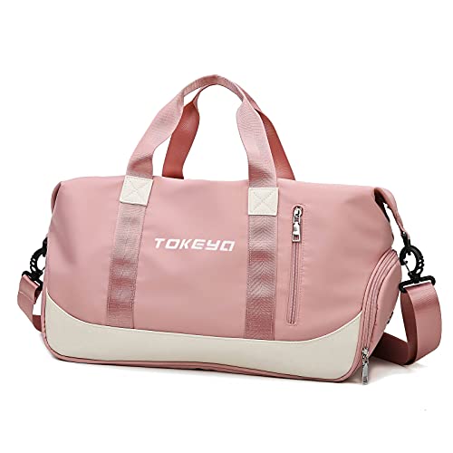 Tokeya Bolsa Deporte para Gimnasio con Compartimento Zapatos y Bolsillo Húmedo, 40L Grande Bolsa Viaje Fin de Semana Plegable...