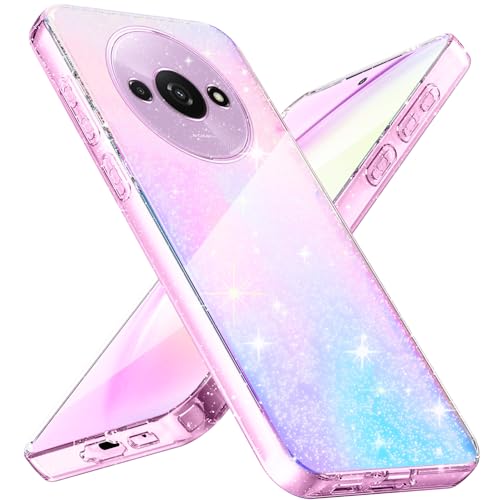 Eherui Cover per Xiaomi Redmi A3 / Redmi A3X,Glitter, Brillantini Custodia Morbido TPU Protezione Trasparente Antiurto Silicone per Redmi A3 Case,Trasparente
