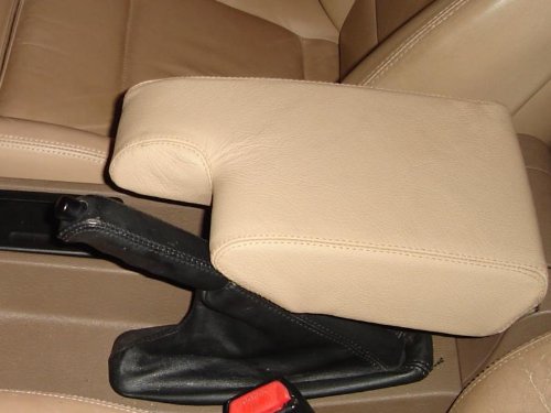 RedlineGoods armrest Cover Compatible with BMW 3-Series 1990-98. Tailor Made - not Universal. Genuine top-Grade Italian Black Suede (Alcantara) with Blue Thread