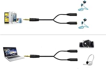 Amazon | イヤホン分岐ケーブル イヤホンジャック 通話可能 3.5mm AUX