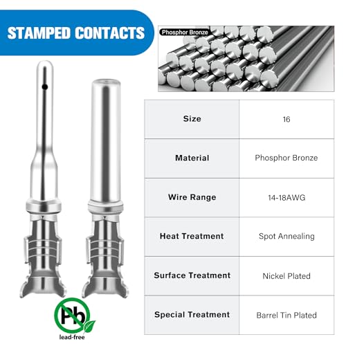 Image of Nilight 50 Sets 2 3 4 6 8 12PIN DT Connector Kit 16 Stamped Formed Contact