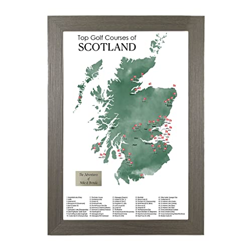 Scotland Golf Courses Push Pin Map - Track Your Scotland